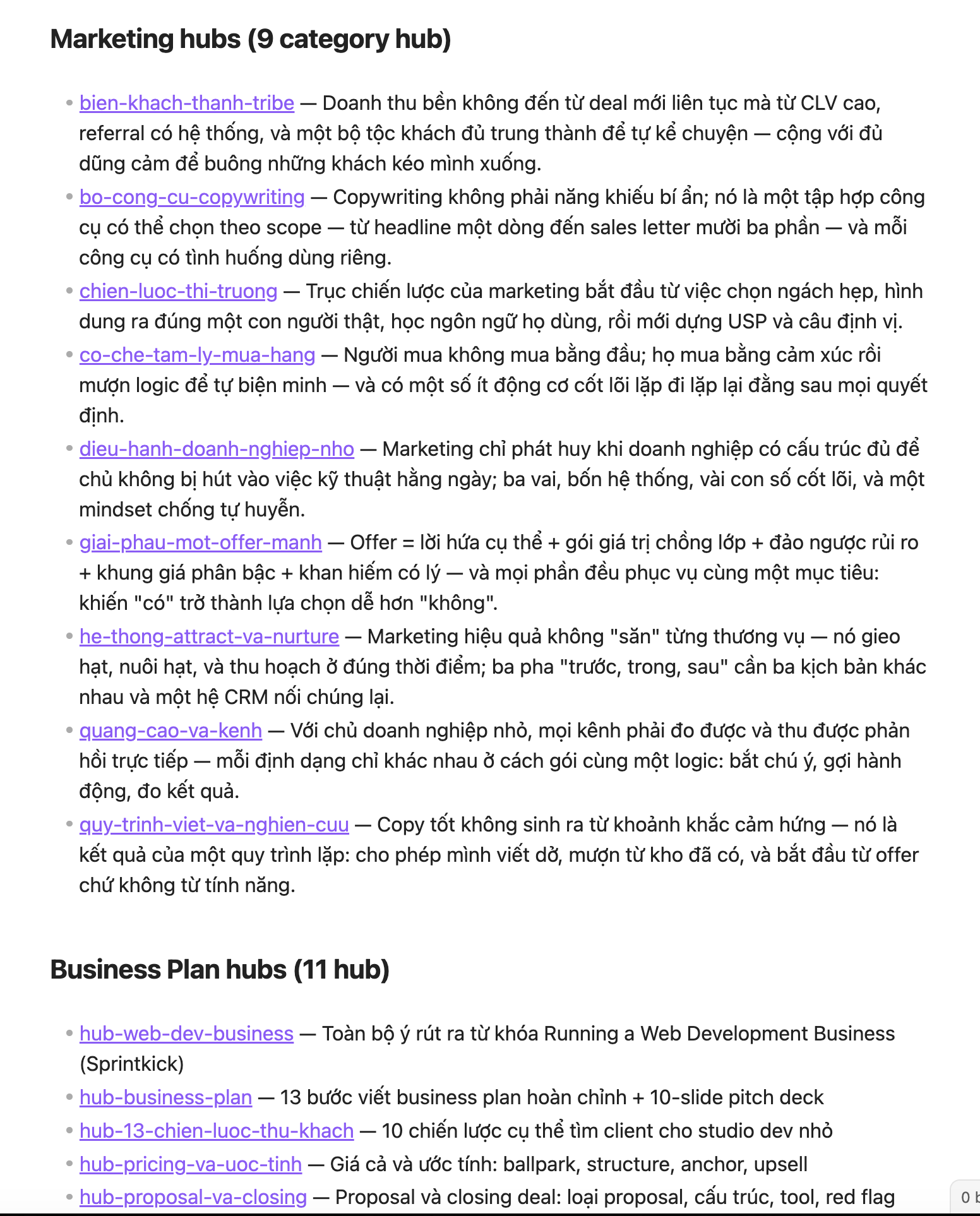 Preview mục lục Marketing & Business Plan